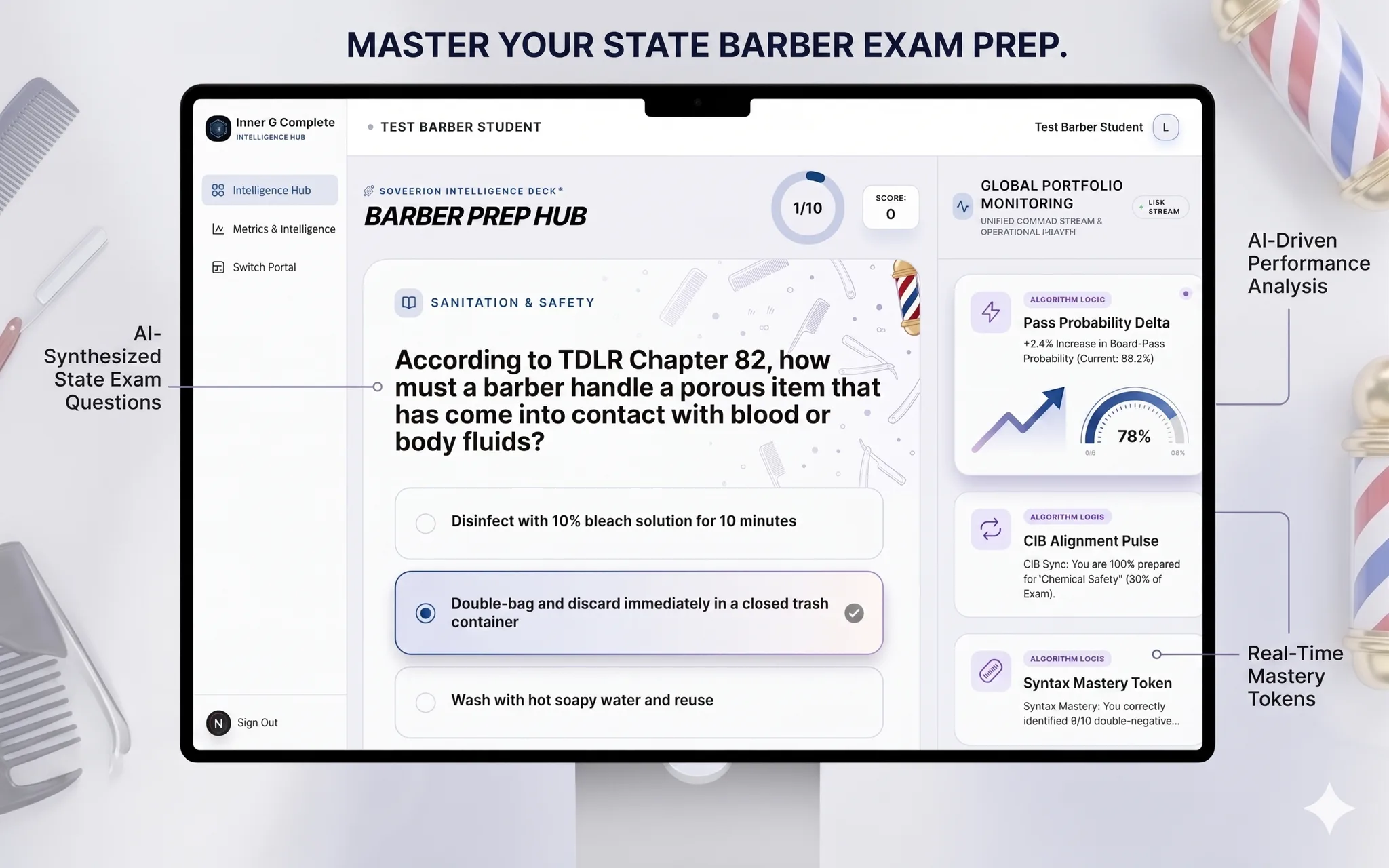 Texas Barber Exam Intelligence Hub Terminal — Decoding Mechanism
